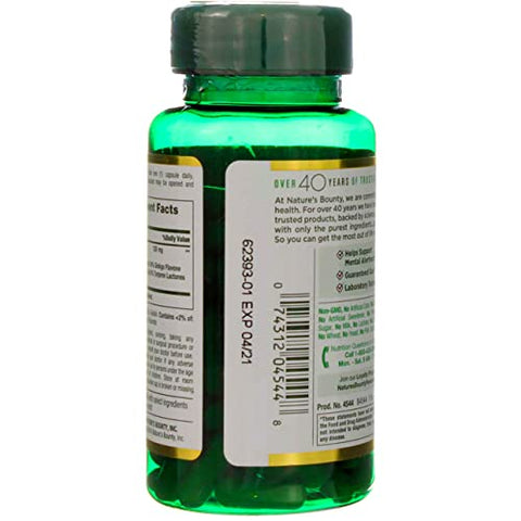 Nature's Bounty - Ginkgo Biloba 120mg – 100 cápsulas | Nb – Tamanho 100ct