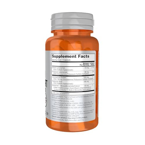 Sports Nutrition: Suporte Avançado para Articulações – Glucosamina, Ácido Hialurônico, ApresFlex – 60 Cápsulas - NOW Foods