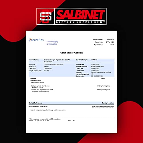 Salbinet - Suplementos Fadogia Agrestis Tongkat Ali – Testados por Terceiros – 1400mg  – 1400mg Fadogia Agrestis