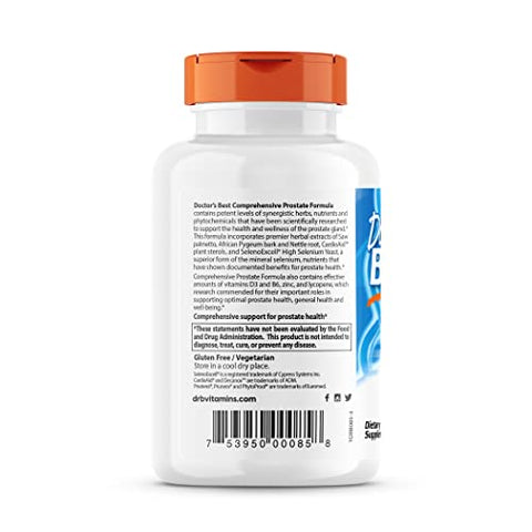 Doctor's BEST - Fórmula Prostática Abrangente Doctor’s Best – Saw Palmetto, Pygeum Africano, Raiz de Urtiga, CardioAid