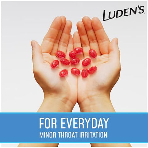 Ludens - Luden’s Gotas para Garganta Sem Açúcar Sabor Cereja Silvestre, Alívio para Garganta Irritada, 25 Unidades (12 Pacotes)
