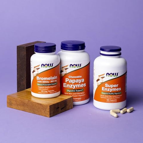 Bromelain 2,400 GDU/g – 500 mg, Enzima Proteolítica Natural, 120 Cápsulas Vegetais - NOW Foods