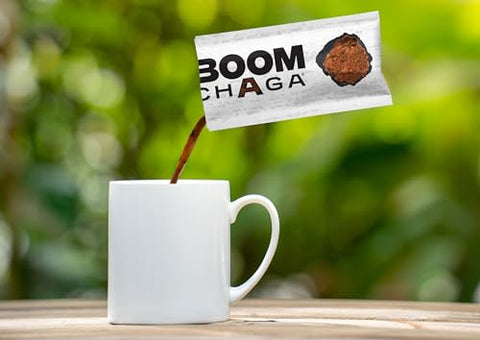 BOOM Chaga - Mushroom Superdrink: Concentrado Líquido com Antioxidantes para Anti-Inflamação e Reforço da Imunidade, Beta-Glucanos para Saúde Cardíaca, Livre de Oxalato, 31 Pacotes Individuais