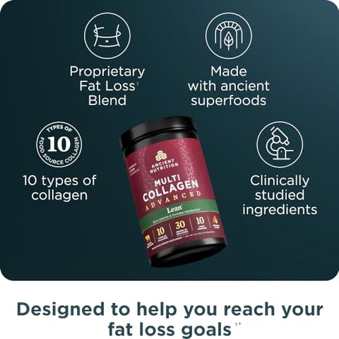 Colágeno Hidrolisado Avançado em Pó com Probióticos e Vitamina C, Canela, para Mulheres – 100g - Ancient Nutrition
