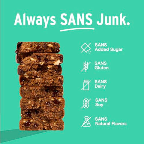 Barra de Proteína Substituta de Refeição SANS, Sem Glúten, Lanches Saudáveis Ricos em Proteínas, Alto Teor de Fibra, Sem Adição de Açúcar, Sem Laticínios, Sem Soja, Pacote Variado, 12 Barras