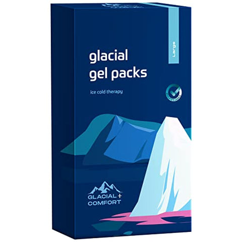 Glacial Comfort - Gel Ice Pack Reutilizável para Lesões – Almofadas Frias (15″ x 11″) para Dor nas Costas, Quadril, Joelho, Ombro, Distensões Musculares, Enxaqueca