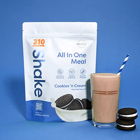 Shake Substituto de Refeição All In One – Mistura Vegana de Superfoods Rica em Fibras – Adoçantes Naturais – Shake Low Carb, Keto - 310 Nutrition