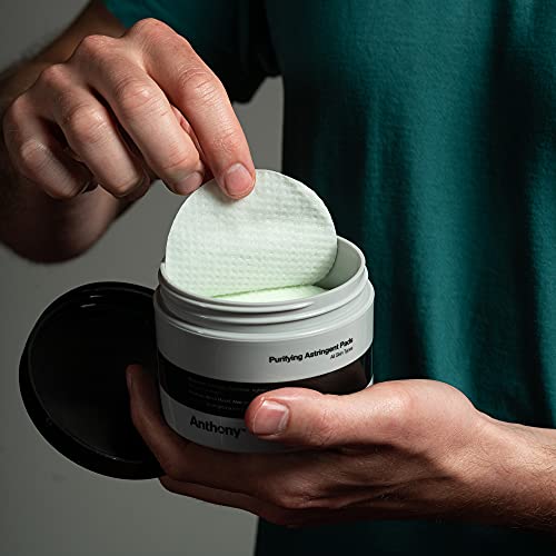 Witch Hazel Pads: 60 Unidades, Tônico Adstringente Purificante – Aloe Vera e Citrus Mint, Elimina Impurezas, Minimiza Poros e Controla o Brilho - Anthony