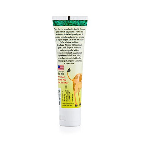 Xylitol Pasta de Dente Infantil, Natural para Bebês, Sem Flúor, Xilitol para Crianças a partir de 3 Meses, Morango Banana, Chiclete, Original, 60g - Spry