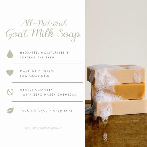 Sabonete Artesanal de Leite de Cabra Bend Soap Company para Alívio de Pele Seca, Aveia