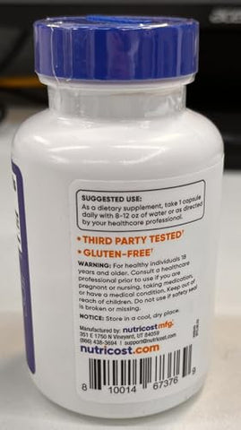 Benfotiamina 300mg, 90 Cápsulas – Sem Glúten, Não-OGM, Amigável aos Vegetarianos - Nutricost
