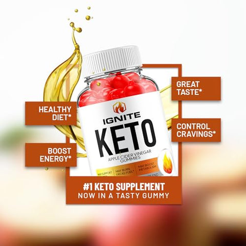 Indelo - (3 Pacotes) Gomas Ignite Keto ACV – Fórmula Avançada Ignite Keto Plus ACV Gummies Vinagre de Maçã – Suplemento Alimentar Ignite ACV (180 Gomas)