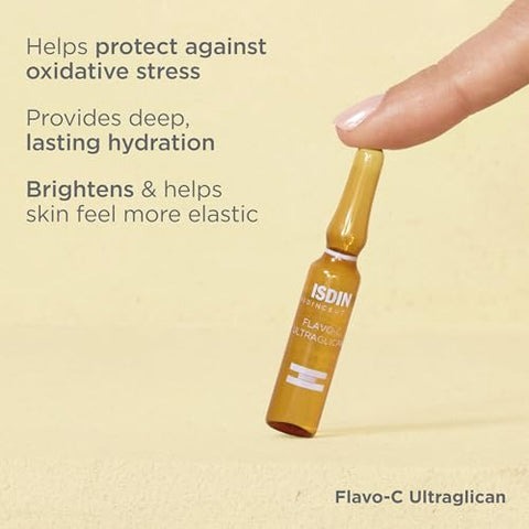 Serum Ampola Flavo-C Ultraglican ISDIN – Vitamina C e Ácido Hialurônico, 30ml