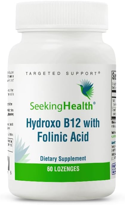 Hydroxo B12 com Ácido Folinico – Complexo de Vitamina B12 para Apoio à Saúde Cardíaca – 60 Pastilhas - Seeking Health