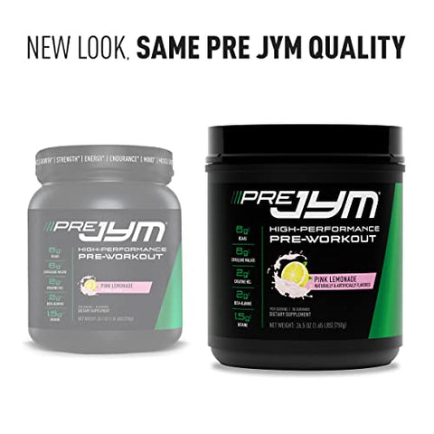 JYM Supplement Science - PRE JYM 30 Porções – Limonada Rosa | Energético Pré-Treino | Fórmula Avançada | 300g