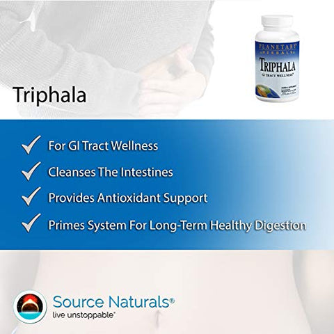 Triphala 1000mg – Limpeza Interna para o Trato GI – 180 Comprimidos - Planetary Herbals