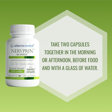 Nervprin – Suporte para Nervos – Benfotiamina, B12, Ácido R-Alpha-Lipoico, Corydalis, Boswellia, BioPerine – 60 Cápsulas – Fabricado nos EUA - Approved Science