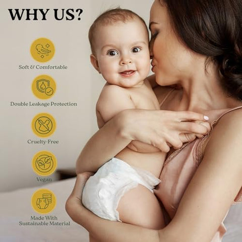 Fraldas Descartáveis EcoHugs Tamanho 4 de Bambu | Macias e Hipoalergênicas | Super Absorventes | Sem Perfume e Livres de Cloro | Pacote com 24 unidades