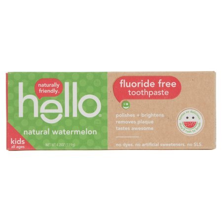 Global - Hello Oral Care Creme Dental Infantil Sem Flúor Sabor Melancia Natural 120g (Pacote com 3)