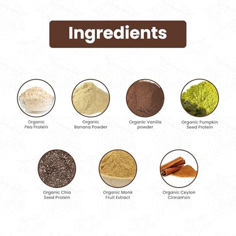 NUTRAPULSE - Amostra de Proteína Vegana Orgânica em Pó – Proteína à Base de Plantas, Sem Glúten, Não Transgênica, 20g de Proteína por Porção, Ideal para Smoothies