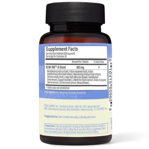 Elim-Tox-O Suplemento Herbal para Desintoxicação Suave do Corpo | Suplementação para Limpeza Eficaz do Cólon - Maharishi Ayurveda