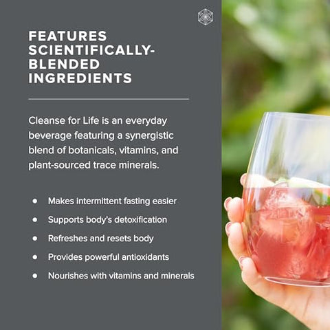 Cleanse for Life – Bebida Detox com Vitamina B12, Niacina e Vitamina B6 para Bem-Estar Geral – Frasco de 32 ml (Sabor Natural de Frutas Vermelhas), Embalagem Pode Variar - Isagenix
