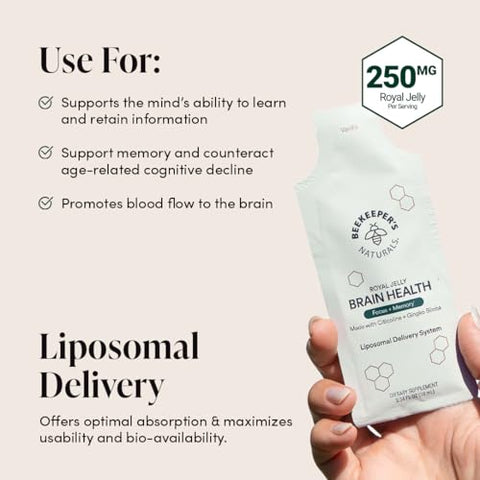 Beekeeper's Naturals - Brain Health by Beekeeper’s Naturals: Citocoline 500mg (Cognizin), Ginkgo Biloba, Bacopa Monnieri | 500mg Citocoline (Cognizin), Ginkgo Biloba, Bacopa Monnieri | Beekeeper’s Naturals