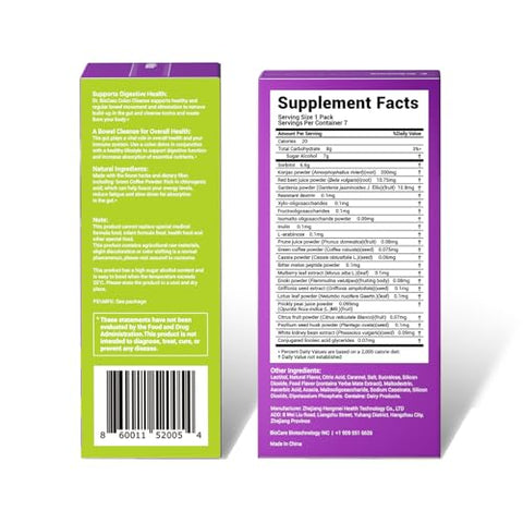 DrBioCare - Limpeza Intestinal em 7 Dias – Colon Flash 7 Dias, Detox – 7 Dias Cleanse