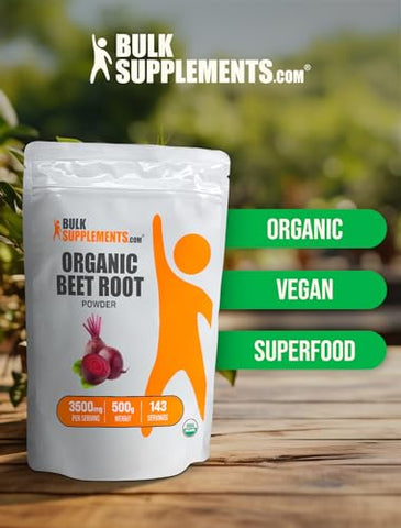 Pó de Beterraba Orgânica – Suplemento Vegano em Pó, Superfood – BulkSupplements.com