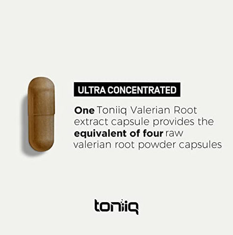 Cápsulas de Raiz de Valeriana Ultra Forte – 1.300mg Extrato Concentrado 4X – Altamente Concentrado e Bioacessível – 120 Cápsulas - Toniiq