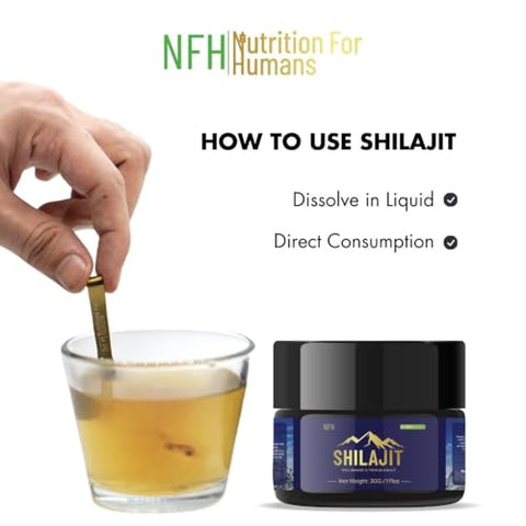 NFH Nutrition For Humans - NFH Resina Orgânica de Shilajit Puro do Himalaia | Suporte à Vitalidade | 100% Natural | 30g