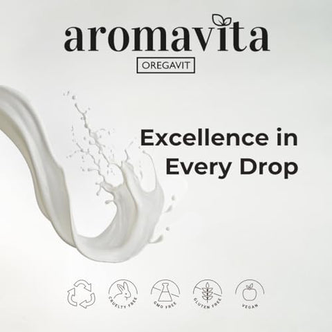 AROMAVITA - Óleo de Orégano Selvagem Solúvel em Água Oregavit – Digestivo, Suporte Imunológico, Saúde Respiratória, Suplemento Dietético Vegano Natural – Enxaguante Bucal, para Gengivas Saudáveis – Alivia Dores de Garganta e Potencializa