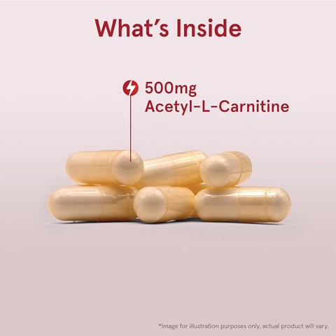 Acetyl L-Carnitine 500 mg – Suporte de Aminoácidos para a Saúde Cerebral e Antioxidantes – 120 Cápsulas Vegetarianas – Fornecimento de 120 Dias - Jarrow Formulas