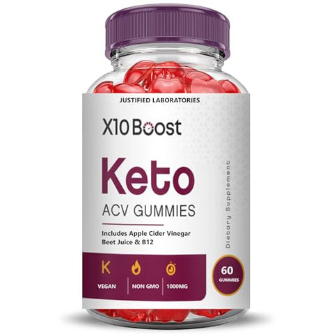 Justified Laboratories - (5 Pacotes) X10 Boost Keto ACV Gummies Fórmula Avançada 1000MG X 10 Boost Keto Gummies Vinagre de Maçã Boost Formulado com Pó de Romã e Beterraba B12 Vegano Não GMO 300g