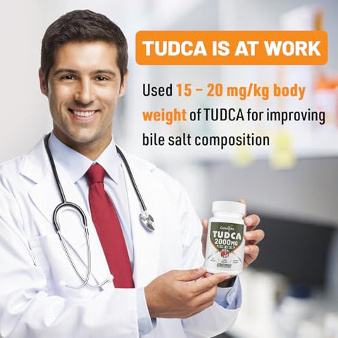 Canarata - TUDCA 2000mg – Suporte Forte de Sais Biliares para Desintoxicação do Fígado