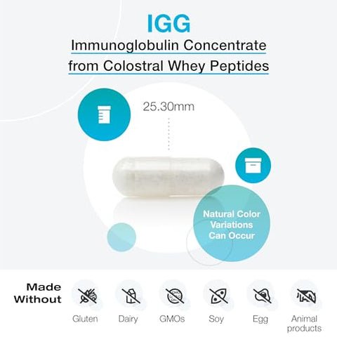 IgG 2000 CWP – Concentrado de Imunoglobulina (a partir de Peptídeos de Soro Colostral) para Apoiar a Saúde Intestinal, Função Imunológica e Atividade Saudável de Citocinas (120 Cápsulas) - XYMOGEN