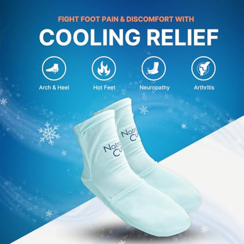 Socks de Terapia Fria – Pacote de Gelo Reutilizável para os Pés – Meias Refrescantes para Pés Quentes, Sessão de Pés Frios para Meias de Quimioterapia, Meias para Dor Neuropática, Alívio de CRPS, Pacote de Gelo para os Pés - NatraCure