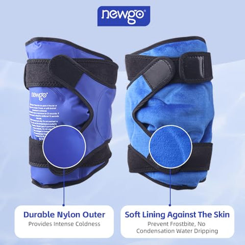 Gelo Pack para Cirurgia de Substituição do Joelho, Envoltório Reutilizável de Gel Frio para Todo o Joelho em Lesões, Alívio da Dor, Inchaço e Hematomas - NEWGO