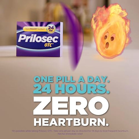 OTC 20mg Libera Alívio de Azia por 24 Horas, Sabor Wildberry, 42 Comprimidos - Prilosec