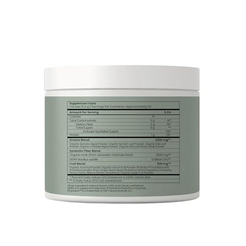 Daily Greens Powder – Pó Verde Sintiótico em Pó com Antioxidantes para Apoiar a Saúde Imunológica e Digestiva – Pó Superfood Verde Livre de Glúten e Soja – Gravidez – 100g - Perelel
