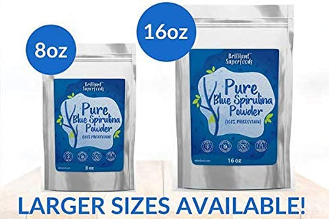 Ellie's Best - Pó de Spirulina Azul Orgânica Ellie’s Best (Extrato de Ficocianina) – 60 Porções – Sem Odor – Vegano, Não Transgênico, Sem Glúten, Sem Laticínios – Corante Alimentar Orgânico – para Smoothies
