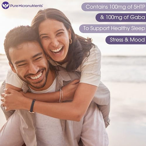 Pure Micronutrients - Pure 5-HTP (5-Hidroxitriptofano) Plus GABA – Sono e Humor – 60 cápsulas