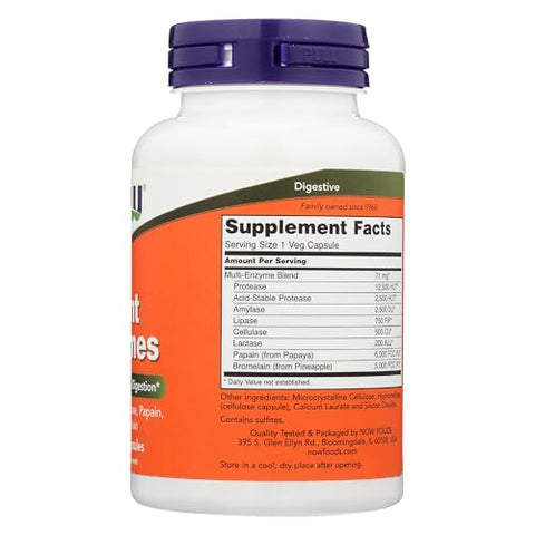 NOW Foods - Now Foods Plant Enzymes – Cápsulas Novas, 120 CT – Enzimas Vegetais, 120 Cápsulas
