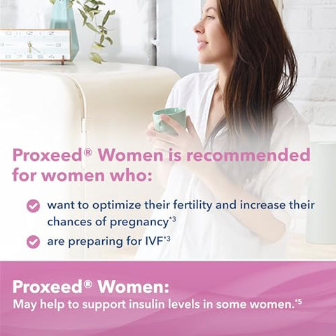 Women | Equilíbrio Hormonal, Ovulação, Fertilização e Qualidade dos Óvulos* | Suporte para Concepção Saudável | 30 Pacotes (30 Dias de Suprimento) - Proxeed
