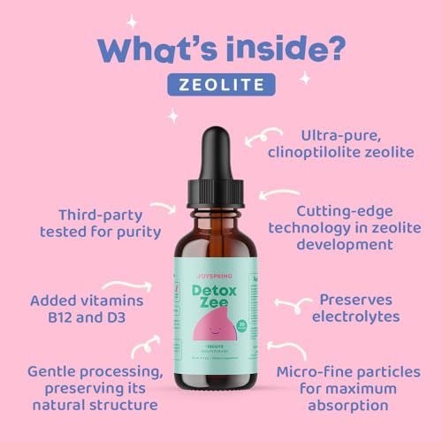 JoySpring - Zeolite Kids JoySpring – Gotas de Zeolite que as Crianças Vão Amar – Sabor de Frutas Vermelhas – Enriquecido com Vitamina D3 – Zeolite para a Vida Urbana, Suporte Digestivo – Marca