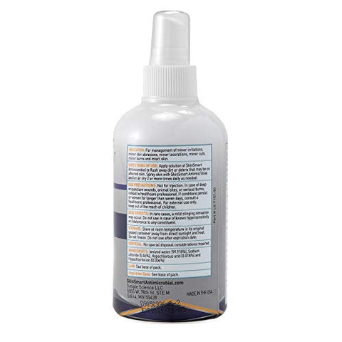 SkinSmart Antimicrobial - Cleanser Facial SkinSmart para Acne, Combate Bactérias para Atletas Adolescentes Ativos Pós-Treino e Acne Adulta, Frasco Spray de 240 ml, Seguro para Uso Diário Múltiplo