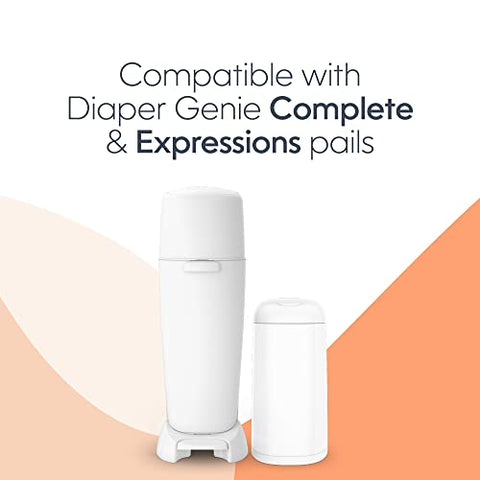 Diaper Genie - Refis de sacos Diaper Genie 270 unidades (Pacote com 3) – Fragrância de Lavanderia Limpa | Refis para Lixeira de Fraldas com Máxima Vedação de Odor | Suporta até 810 Fraldas de Recém-Nascido | Marca