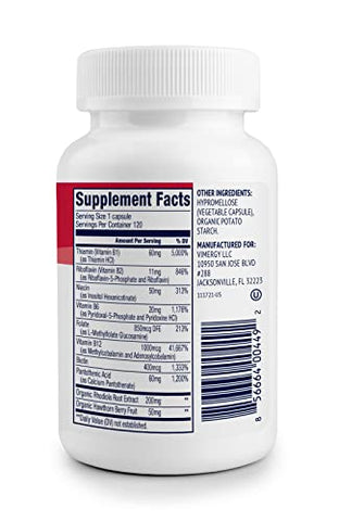Adapto B Complex – 120 Porções – Alta Potência com 8 Vitaminas B, Rhodiola – Marca Vimergy - Vimergy