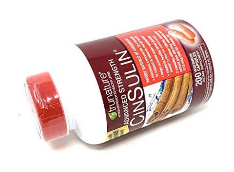 TruNature - trunature CinSulin 500mg – 200 Cápsulas Vegetarianas (2 Pacotes) – Força Avançada