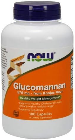NOW Foods - Now Foods: Glucomannan 180 cápsulas (2 pacotes) – Fibra Natural para Perda de Peso e Saciedade